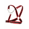 MOB Eroticwear Harnais Cross Chain Dngeon Noir-Rouge